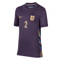 Camiseta Inglaterra Kyle Walker #2 Segunda Equipación Replica Eurocopa 2024 para mujer mangas cortas